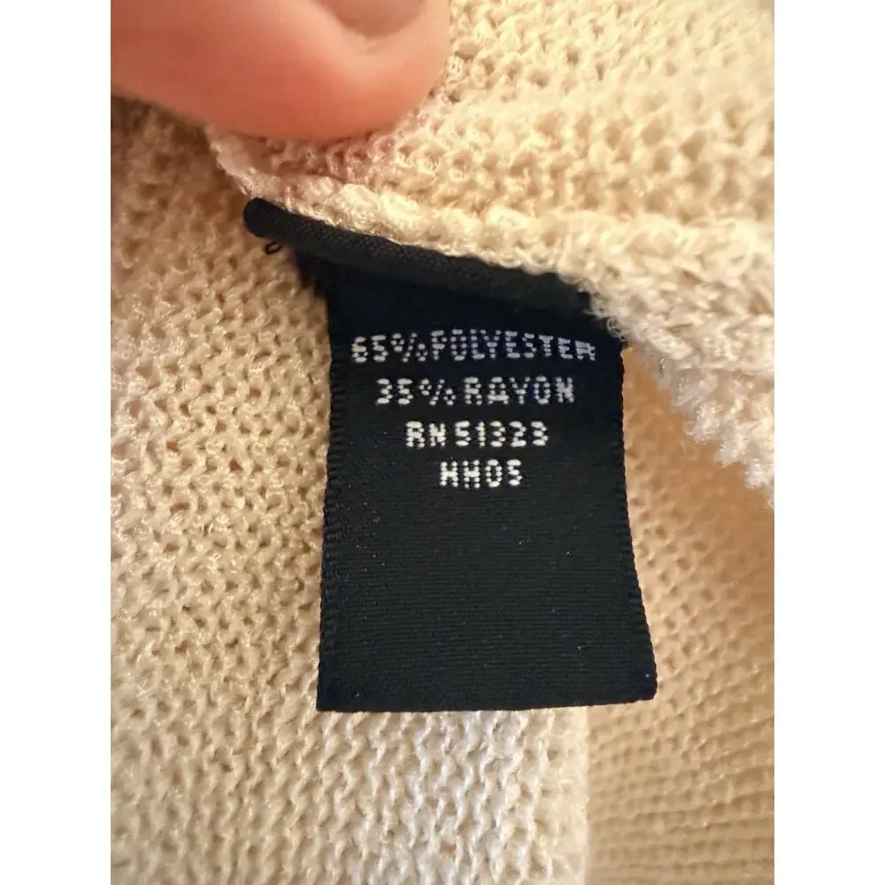 Josephine Chaus Womens Beige Knit Tank Top Large Sleeveless Lightweight Sweater